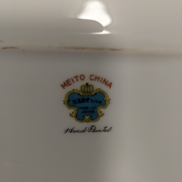 Vintage Meito China- Elegant Hand Painted Floral Oval Serving Platter - Picture 10 of 13